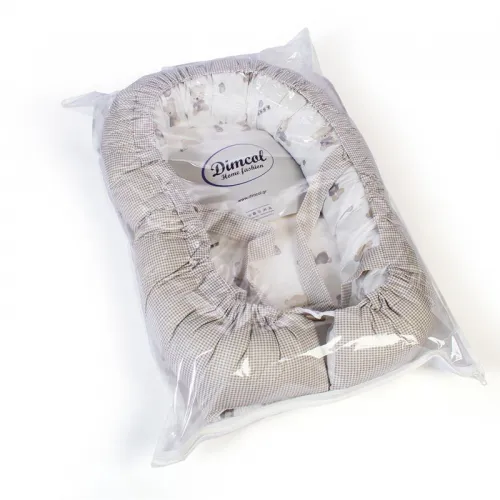 Φωλιά Ύπνου bebe Bear-s Nest 05 85x60x15 White-Grey 100%  Cotton