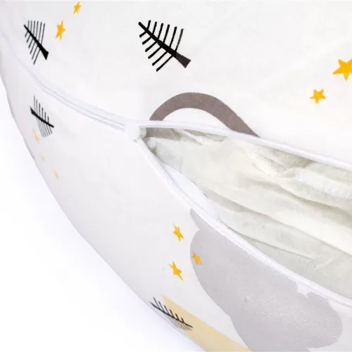 Μαξιλάρι Εγκυμοσύνης - Θηλασμού 2 σε 1 bebe Rainbow 01 155x35x20 White-Grey 100%  Cotton