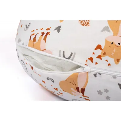 Μαξιλάρι Εγκυμοσύνης - Θηλασμού 2 σε 1 bebe Cute Fox 02 155x35x20 White-Beige 100%  Cotton