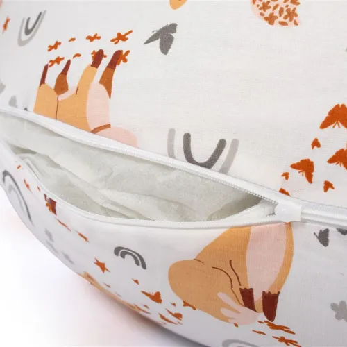Μαξιλάρι Εγκυμοσύνης - Θηλασμού 2 σε 1 bebe Cute Fox 02 155x35x20 White-Beige 100%  Cotton