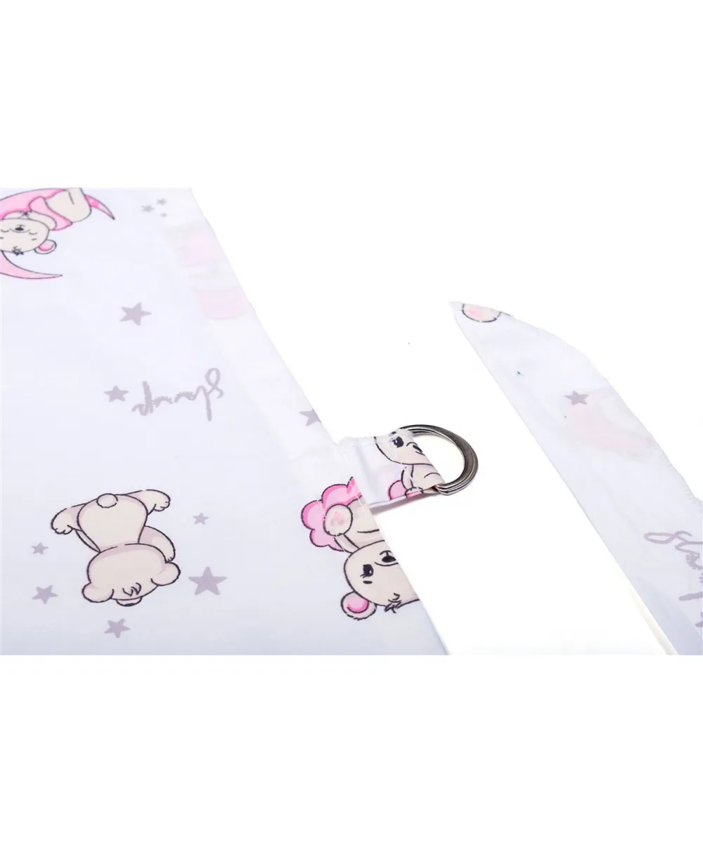 Ποδιά Θηλασμού bebe Bear-s Nest 04 105x70 White-Pink 100%  Cotton