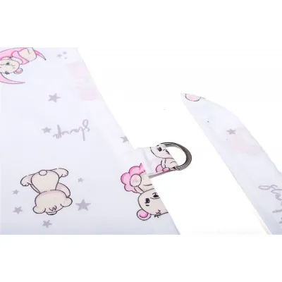 Ποδιά Θηλασμού bebe Bear-s Nest 04 105x70 White-Pink 100%  Cotton