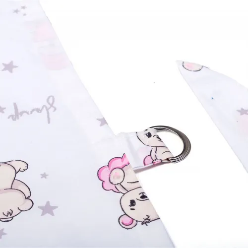 Ποδιά Θηλασμού bebe Bear-s Nest 04 105x70 White-Pink 100%  Cotton