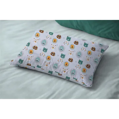 Μαξιλαροθήκη Εμπριμέ bebe Big Cats 28 35X45 Light Aqua 100%  Cotton