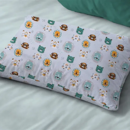Μαξιλαροθήκη Εμπριμέ bebe Big Cats 28 35X45 Light Aqua 100%  Cotton
