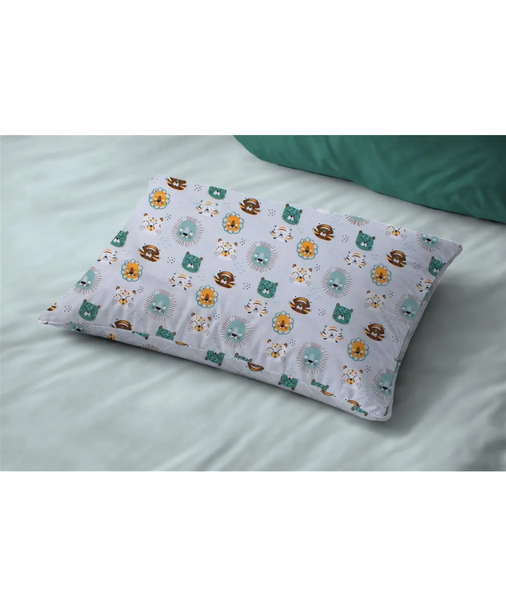 Μαξιλαροθήκη Εμπριμέ kids Big Cats 28 50X70 Light Aqua 100%  Cotton