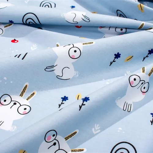 Κατωσέντονο Με Λάστιχο bebe Rabbit Garden 584 0,70X1,40X0,15 Sky Blue 100%  Cotton