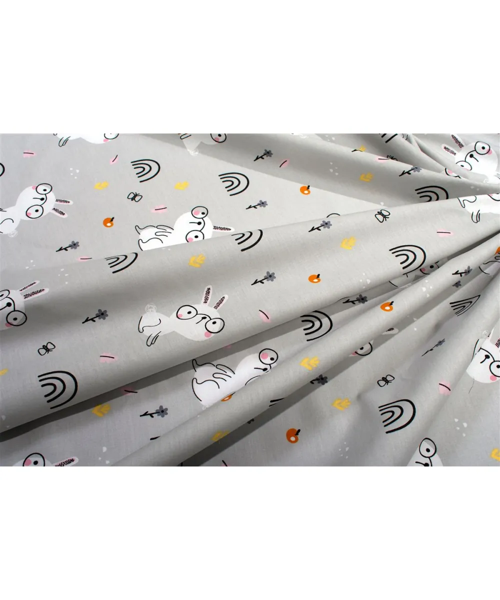 Κατωσέντονο Με Λάστιχο bebe Rabbit Garden 586 0,70X1,40X0,15 Grey 100%  Cotton