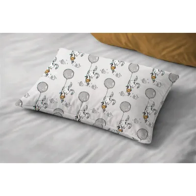 Μαξιλαροθήκη Εμπριμέ bebe Floating Bunny 715 35X45 Grey 100%  Cotton