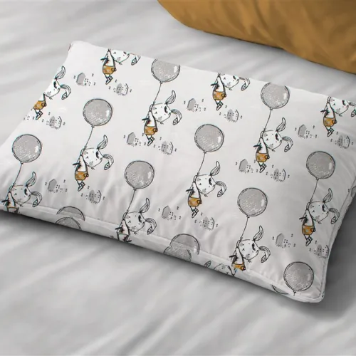Μαξιλαροθήκη Εμπριμέ bebe Floating Bunny 715 35X45 Grey 100%  Cotton