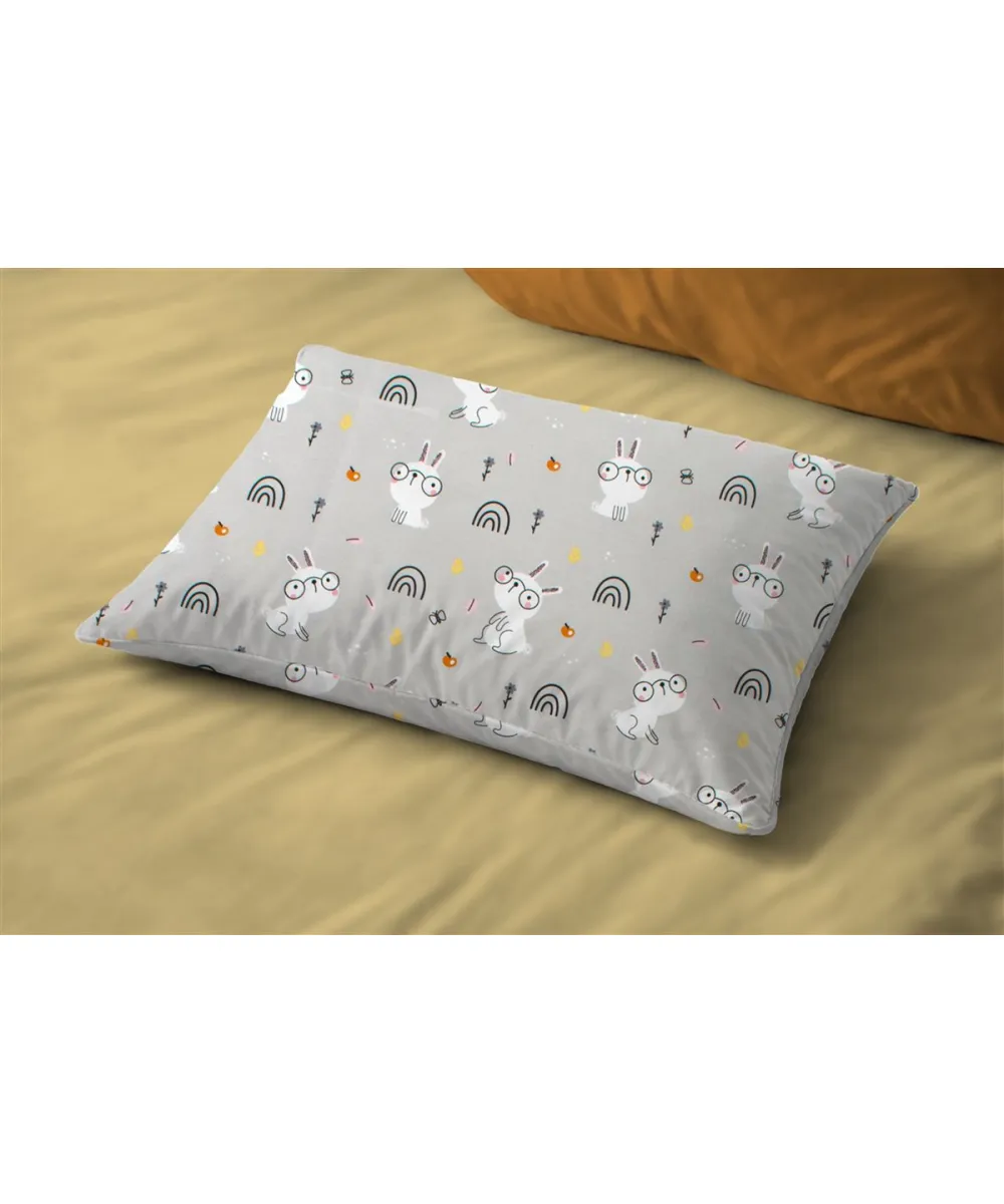 Μαξιλαροθήκη Εμπριμέ kids Rabbit Garden 586 50X70 Grey 100%  Cotton