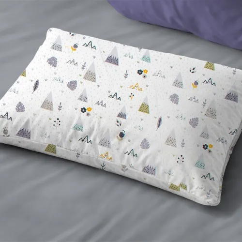 Μαξιλαροθήκη Εμπριμέ kids Whimsical Mountainside 588 50X70 White-Grey 100%  Cotton