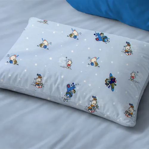 Μαξιλαροθήκη Εμπριμέ kids Bear-s Playtime 591 50X70 Sky Blue 100%  Cotton