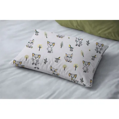 Μαξιλαροθήκη Εμπριμέ kids Baby Foxes 595 50X70 White-Grey 100%  Cotton
