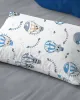 Μαξιλαροθήκη Εμπριμέ kids The Floating Zoo 596 50X70 White-Blue 100%  Cotton