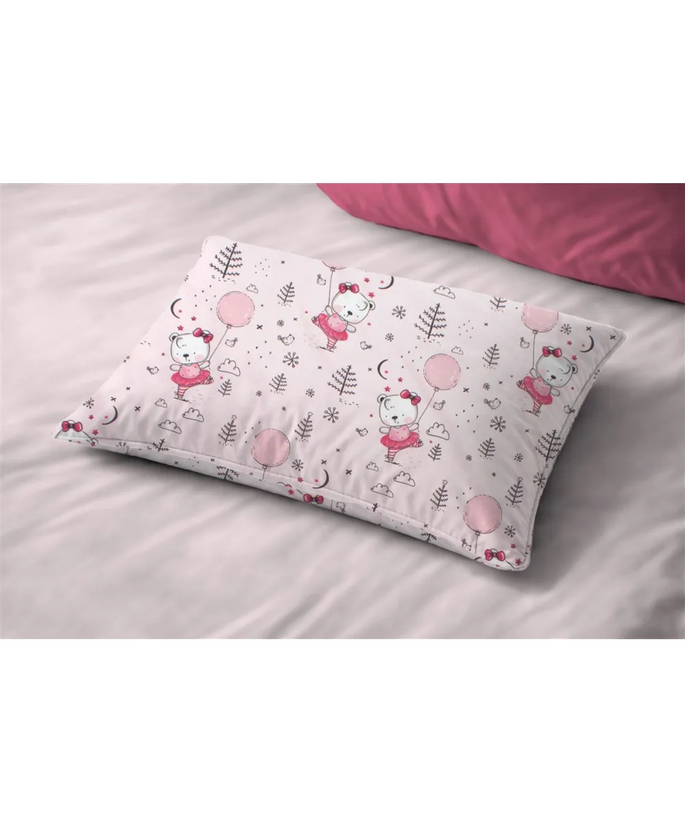 Μαξιλαροθήκη Εμπριμέ kids Ballerina Bear 598 50X70 Pink 100%  Cotton