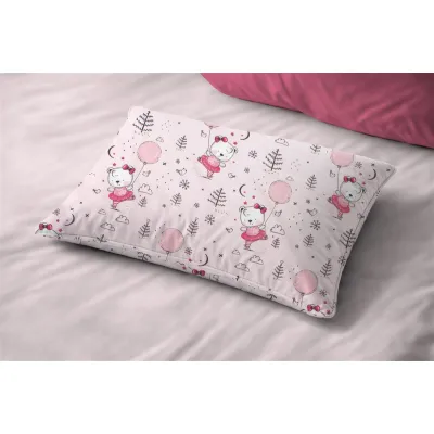 Μαξιλαροθήκη Εμπριμέ kids Ballerina Bear 598 50X70 Pink 100%  Cotton