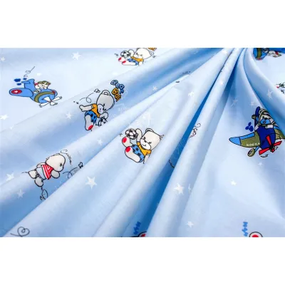 Πάνα Χασέ bebe Bear-s Playtime 591 80X80 Sky Blue 100%  Cotton