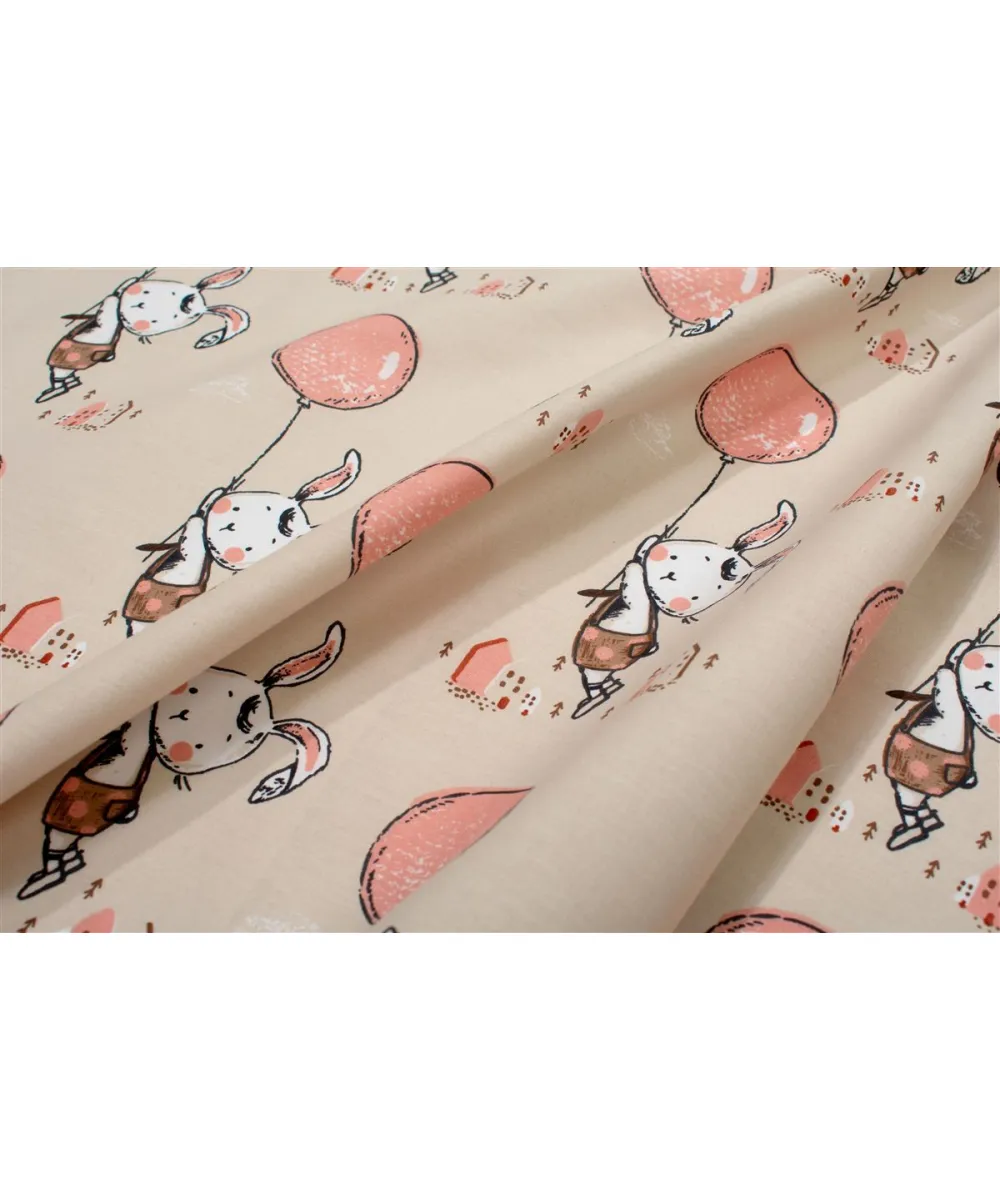 Πάνα Χασέ bebe Floating Bunny 714 80X80 Beige-Salmon 100%  Cotton