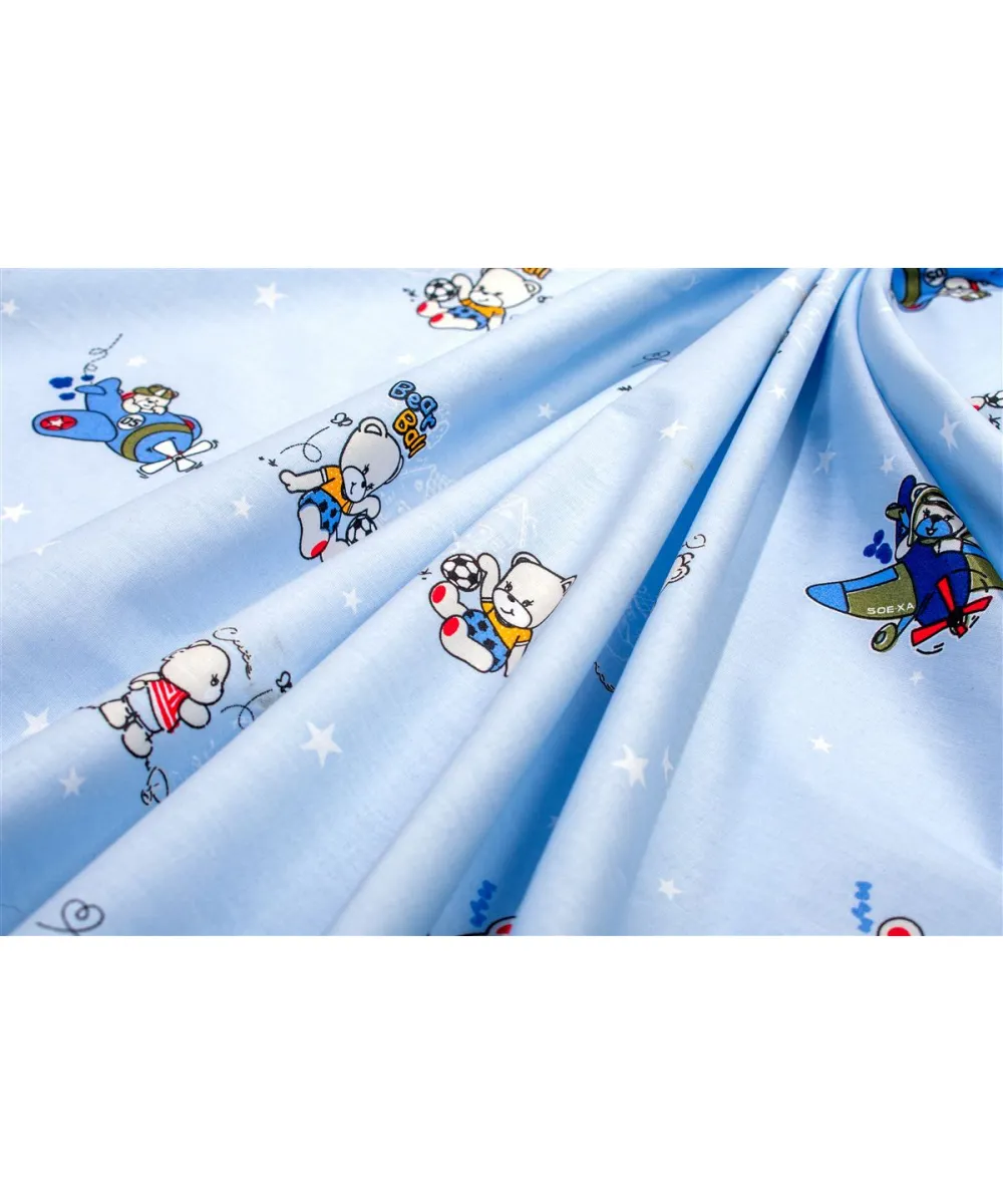 Παπλωματοθήκη Εμπριμέ kids Bear-s Playtime 591 160X240 Sky Blue 100%  Cotton
