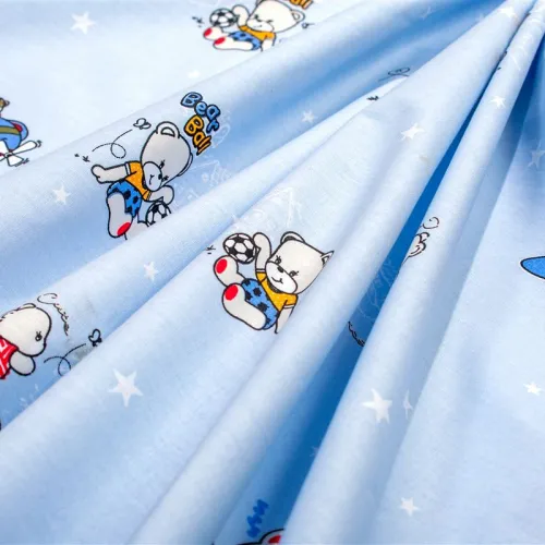 Παπλωματοθήκη Εμπριμέ kids Bear-s Playtime 591 160X240 Sky Blue 100%  Cotton