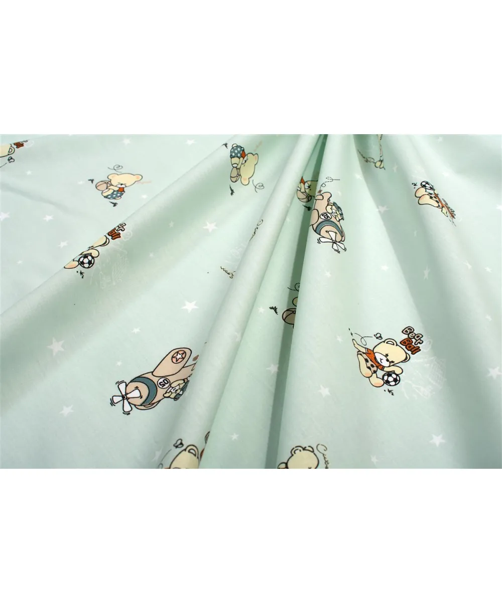 Παπλωματοθήκη Εμπριμέ kids Bear-s Playtime 593 160X240 Mint 100%  Cotton