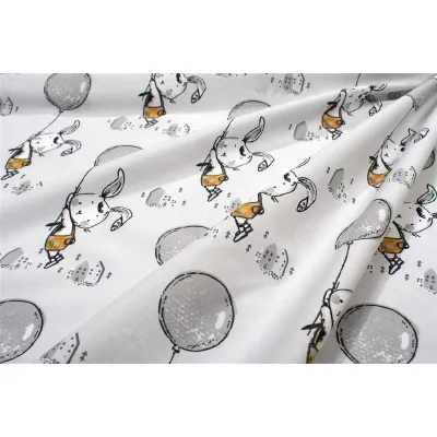 Παπλωματοθήκη Εμπριμέ kids Floating Bunny 715 160X240 Grey 100%  Cotton