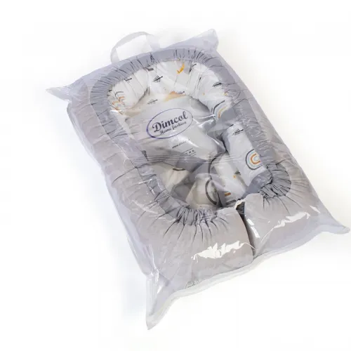 Φωλιά Ύπνου bebe Rainbow 01 85x60x15 White-Grey 100%  Cotton