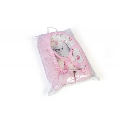Φωλιά Ύπνου bebe Bear-s Nest 04 85x60x15 White-Pink 100%  Cotton