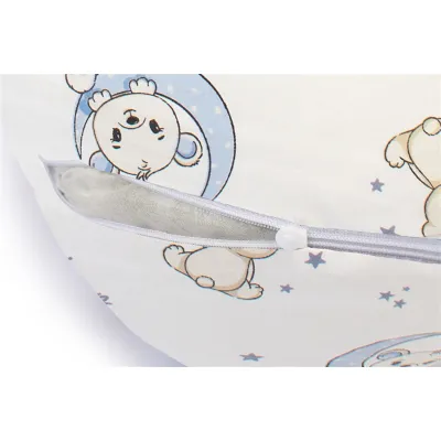Μαξιλάρι Εγκυμοσύνης - Θηλασμού 2 σε 1 bebe Bear-s Nest 03 155x35x20 White-Sky Blue 100%  Cotton
