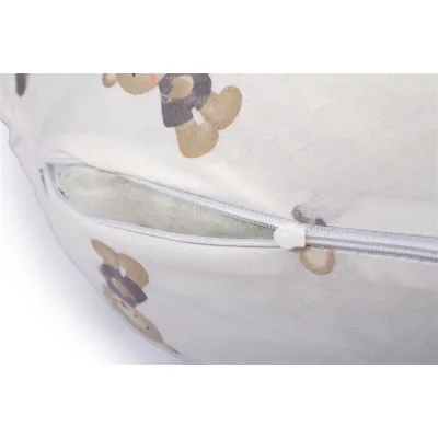 Μαξιλάρι Εγκυμοσύνης - Θηλασμού 2 σε 1 bebe Bear-s Nest 05 155x35x20 White-Grey 100%  Cotton