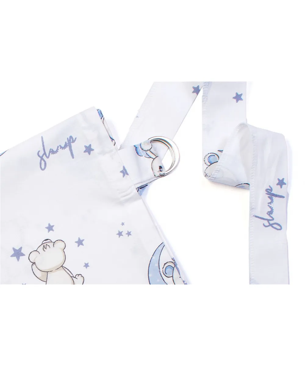 Ποδιά Θηλασμού bebe Bear-s Nest 03 105x70 White-Sky Blue 100%  Cotton
