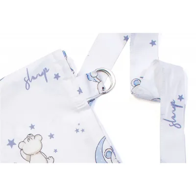 Ποδιά Θηλασμού bebe Bear-s Nest 03 105x70 White-Sky Blue 100%  Cotton