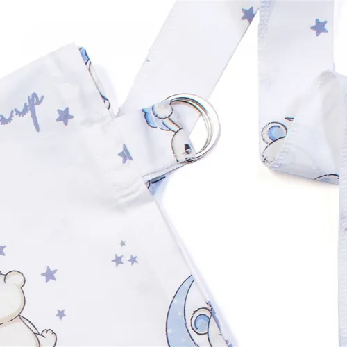 Ποδιά Θηλασμού bebe Bear-s Nest 03 105x70 White-Sky Blue 100%  Cotton