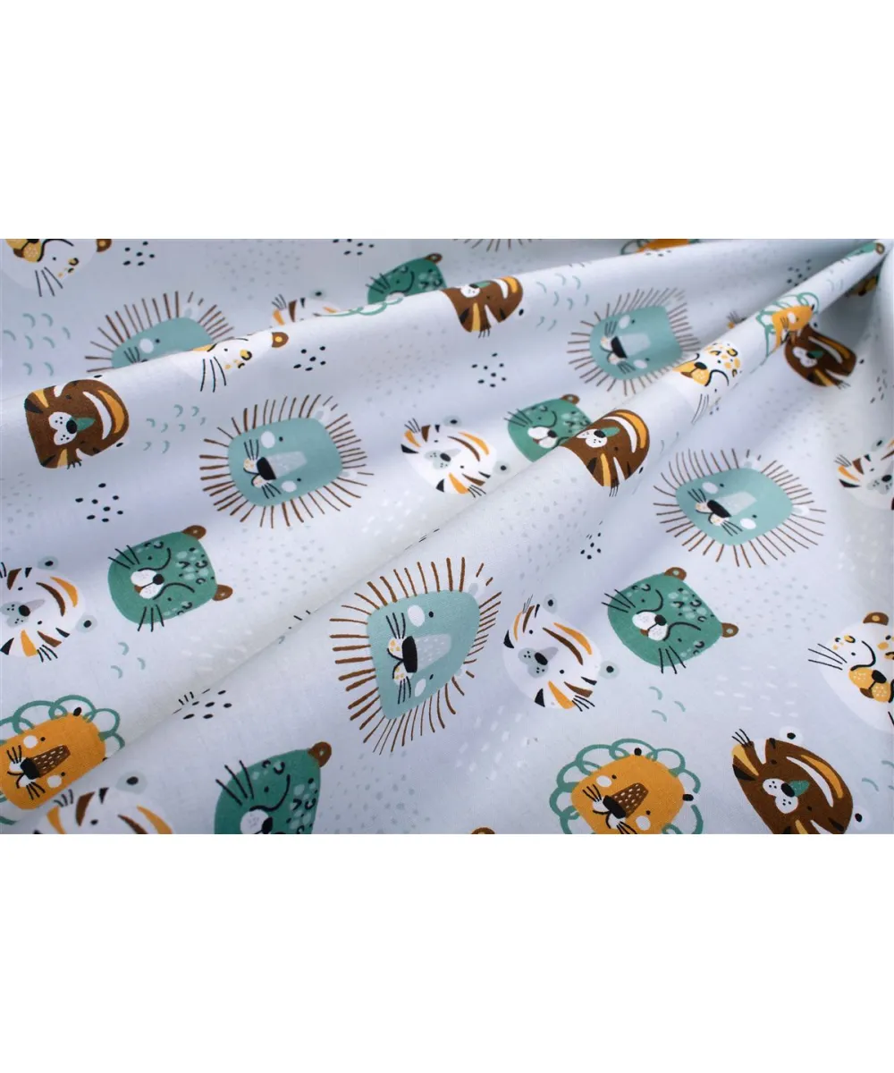 Παπλωματοθήκη Εμπριμέ kids Big Cats 28 160X240 Light Aqua 100%  Cotton