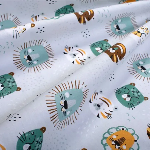 Σεντόνια Εμπριμέ Σετ 3 τεμ kids Big Cats 28 160X240 Light Aqua 100%  Cotton
