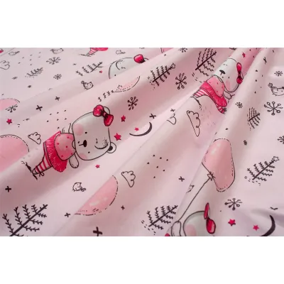 Κατωσέντονο Με Λάστιχο bebe Ballerina Bear 598 0,70X1,40X0,15 Pink 100%  Cotton