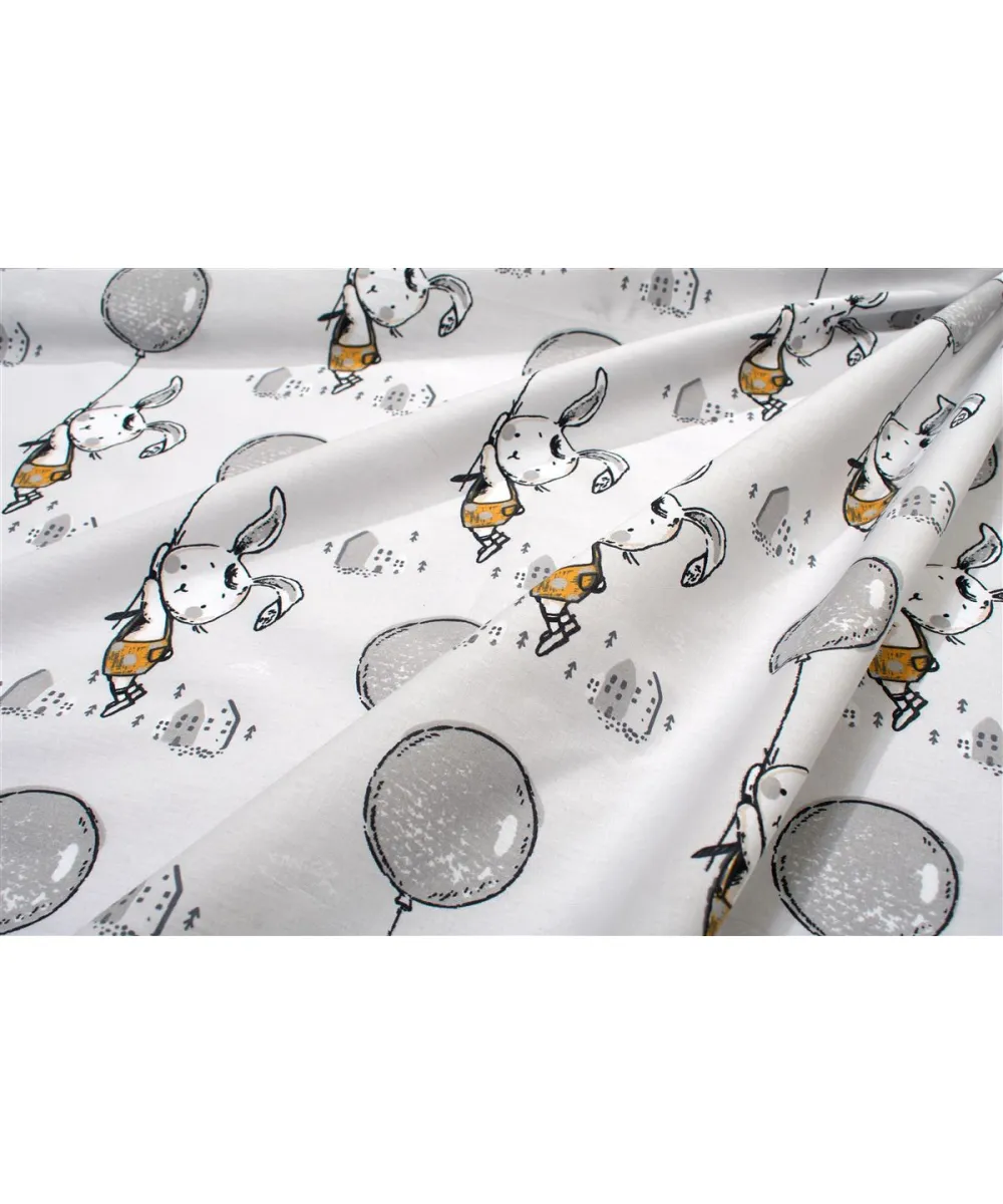 Κατωσέντονο Με Λάστιχο bebe Floating Bunny 715 0,70X1,40X0,15 Grey 100%  Cotton