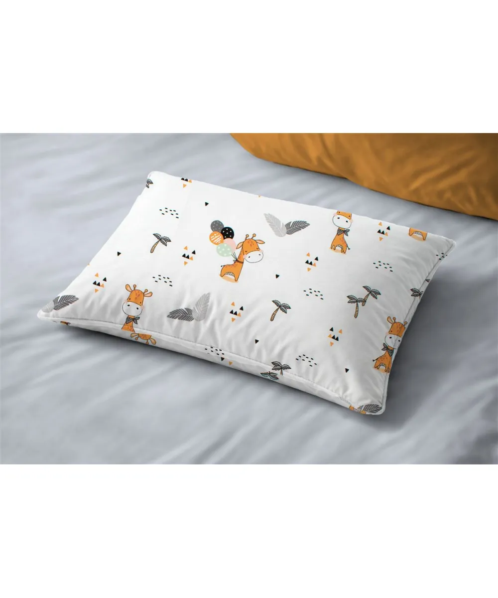 Μαξιλαροθήκη Εμπριμέ bebe Giraffe 599 35X45 White-Orange 100%  Cotton