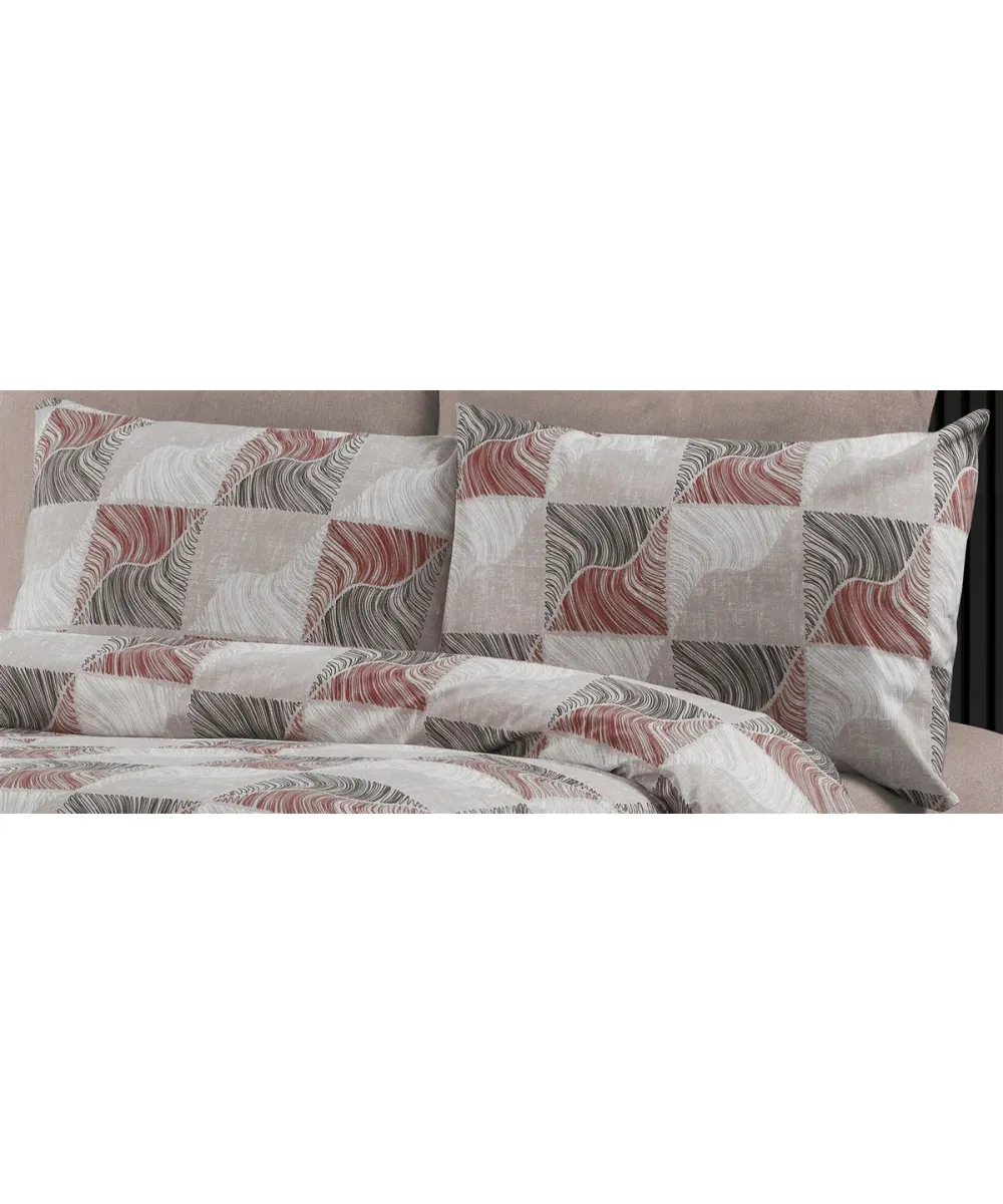 Μαξιλαροθήκη Εμπριμέ Κλεοπάτρα 611 50X70 Red-Black 70/30 Cott/Pol