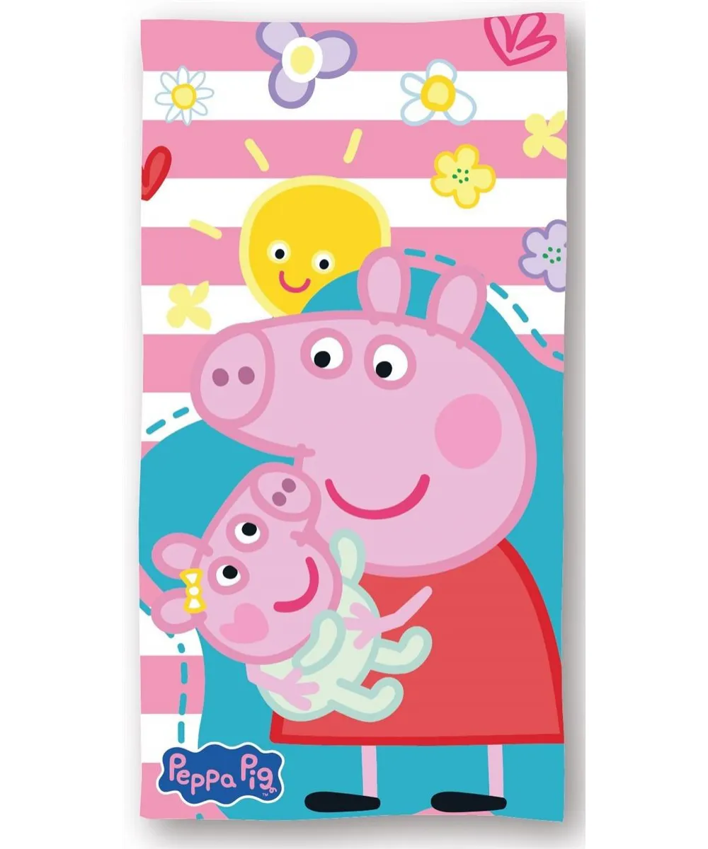 Πετσέτα Θαλάσσης Quick Dry Hasbro Peppa Pig 821 70X140 White-Pink 100%  Microfiber