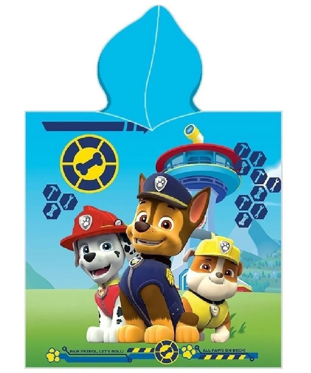 Πόντσο Θαλάσσης Quick Dry Nickelodeon Paw Patrol 203 50X100 Sky Blue 100%  Microfiber