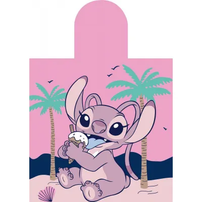 Πόντσο Θαλάσσης Quick Dry Disney Home Lilo & Stitch 195 50X100 Baby Pink 100%  Microfiber