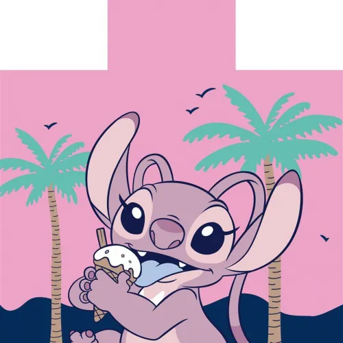 Πόντσο Θαλάσσης Quick Dry Disney Home Lilo & Stitch 195 50X100 Baby Pink 100%  Microfiber