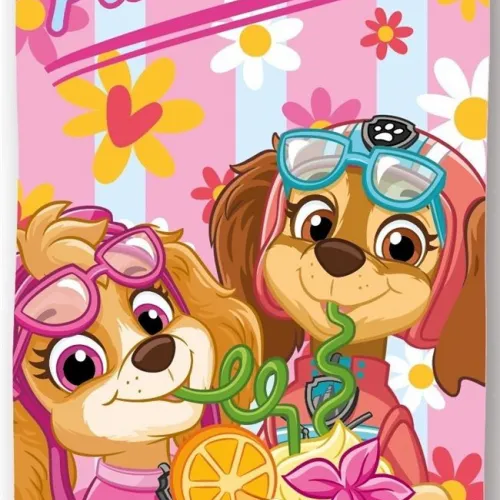 Πετσέτα Θαλάσσης Quick Dry Nickelodeon Paw Patrol 002 70X140 Baby Pink 100%  Microfiber