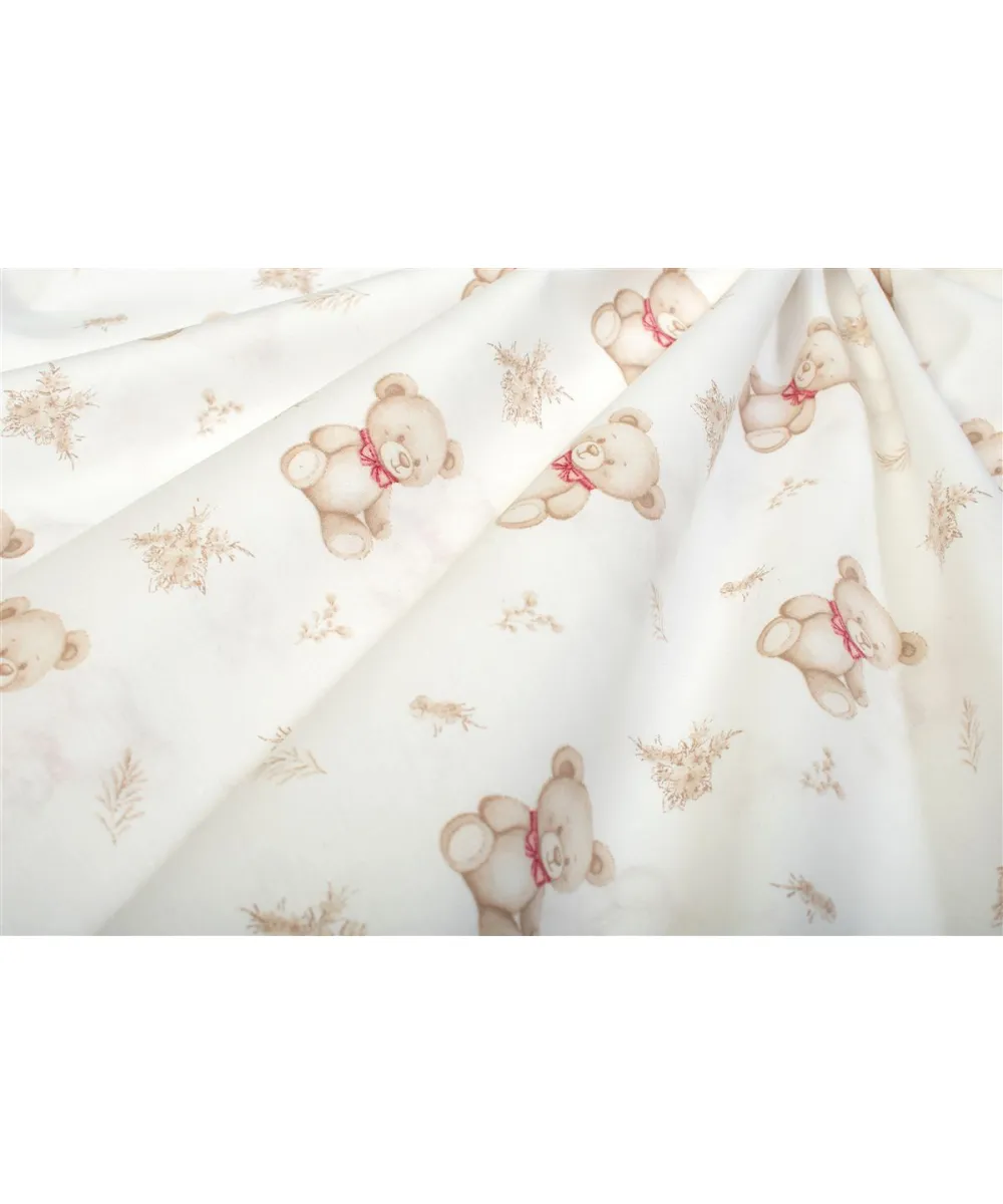 Κατωσέντονο Με Λάστιχο bebe Newborn Bear 716 0,70x1,40x0,15 White-Beige 100%  Cotton