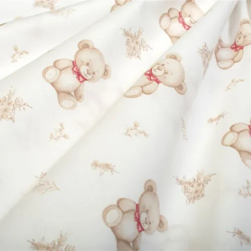 Κατωσέντονο Με Λάστιχο bebe Newborn Bear 716 0,70x1,40x0,15 White-Beige 100%  Cotton