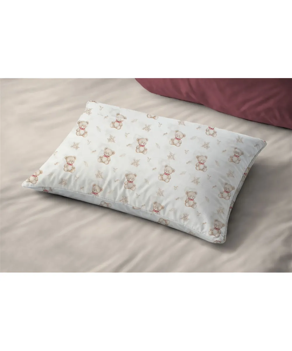 Μαξιλαροθήκη Εμπριμέ kids Newborn Bear 716 50x70 White-Beige 100%  Cotton