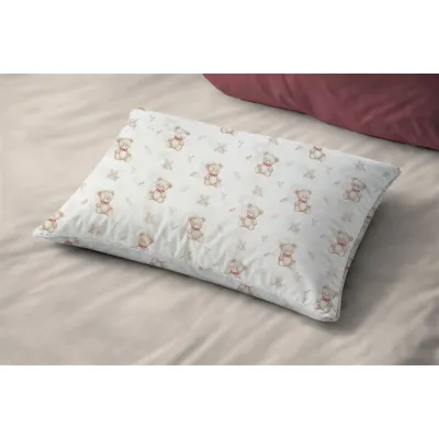 Μαξιλαροθήκη Εμπριμέ kids Newborn Bear 716 50x70 White-Beige 100%  Cotton