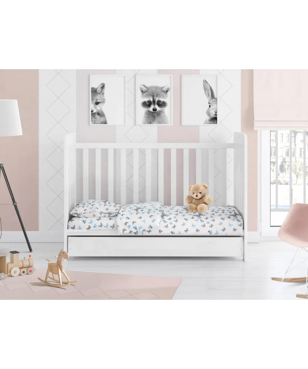 ΣΕΝΤΟΝΙΑ ΕΜΠΡΙΜΕ ΣΕΤ 3 τεμ bebe Butterfly 56 120Χ160 Sky blue Cotton 100% ΣΕΝΤΟΝΙΑ ΕΜΠΡΙΜΕ ΣΕΤ 3 τεμ bebe Butterfly 56 120Χ160 Sky blue Cotton 100%